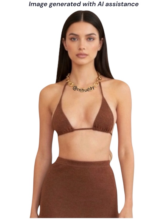 Savannah Morrow Tops - Savannah Morrow the label L brown Knit triangle crop top